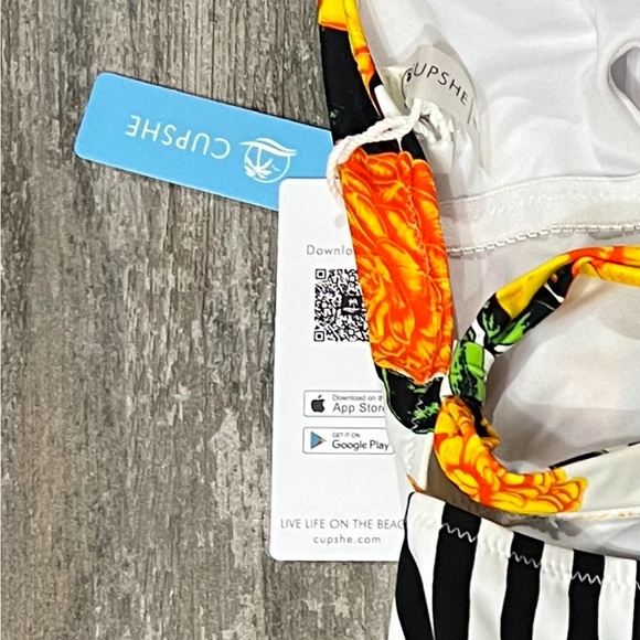 Floral & Stripe One-Piece Sz Small - Picture 7 of 7